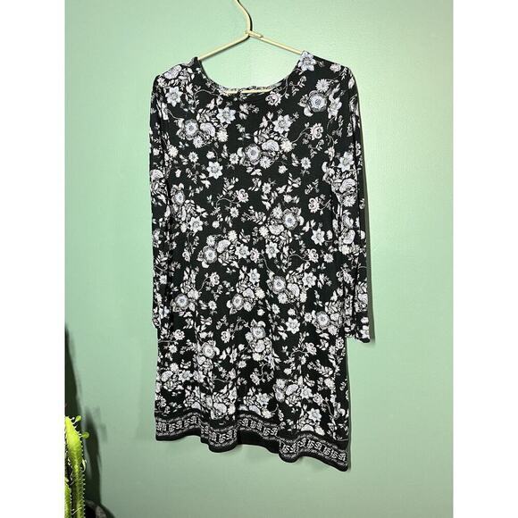 J Jill Lapis Batik Floral Midi Dress SP Colorful Lace Up Back Boho Casual - Picture 1 of 8